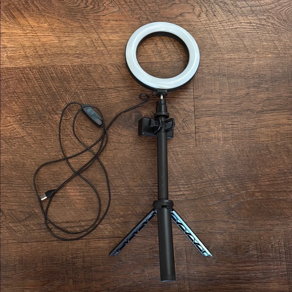 LED Ring Light with Tripod Stand - Black